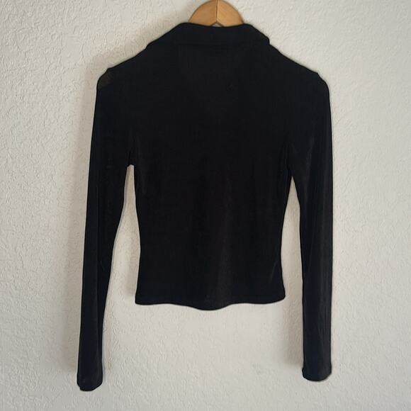 Princess Polly Snap Up Long Sleeve Crop Top Size 4 Fall Halloween Stretchy - Picture 6 of 6